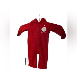 Red Santa Baby Hooded Onesie‎ by Chick Pea Size 3/6 Months